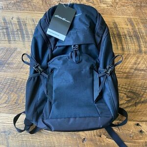 Eddie Bauer Tour Backpack NWT Black Laptop sleeve 25L